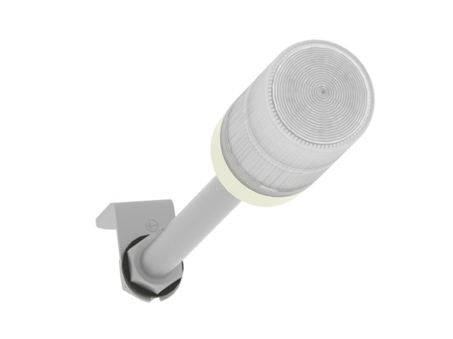 Coluna luminosa Ø60mm pré-montada, buzzer, LED vermelho, verde, 24VCA/CC, tubo de montagem em alumínio com suporte em L